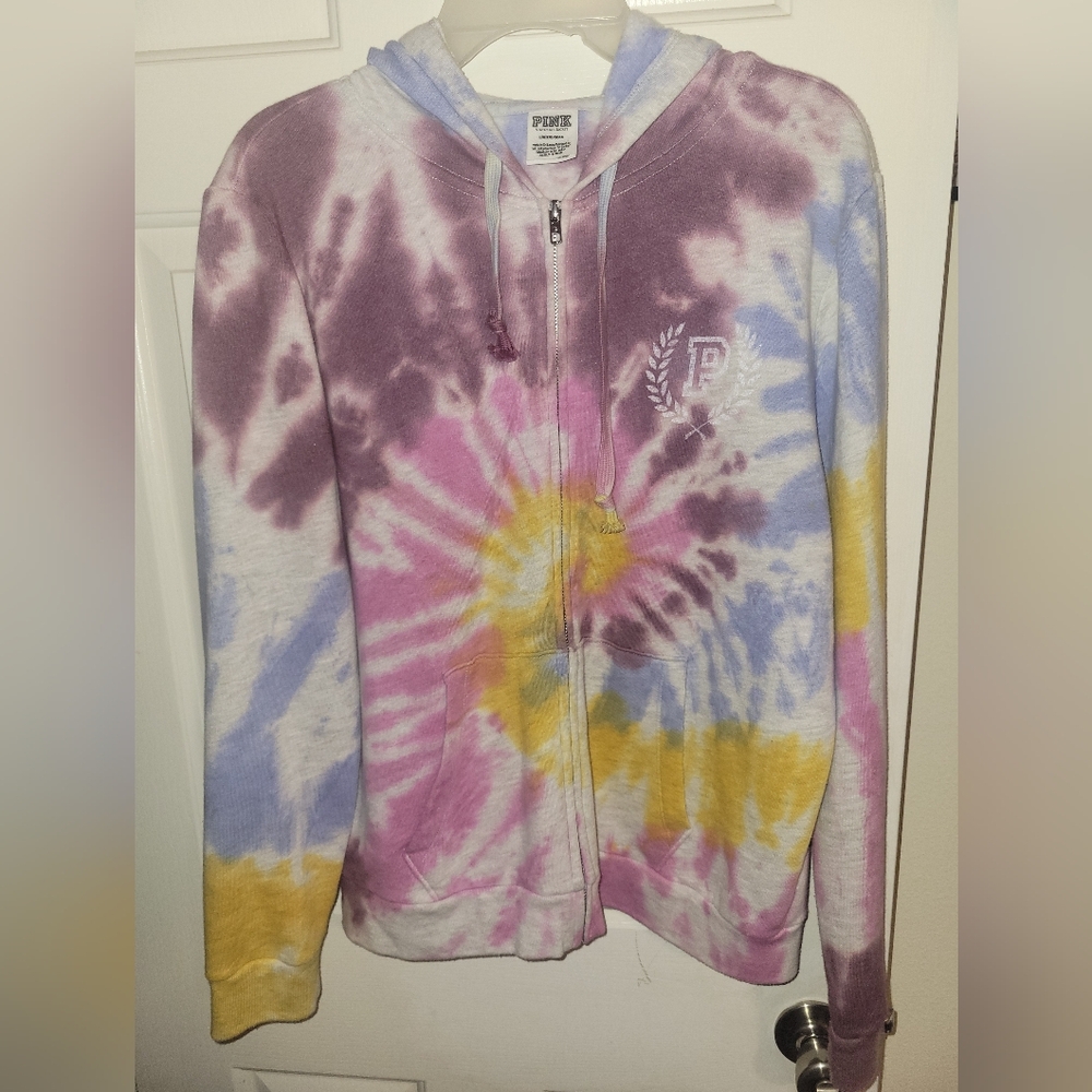 PINK Victoria's Secret Tie-Dye Zip Hoodie - Multicolor